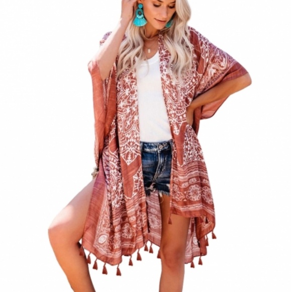 Brown Anja Tassel Kimono - Picture 2 of 7